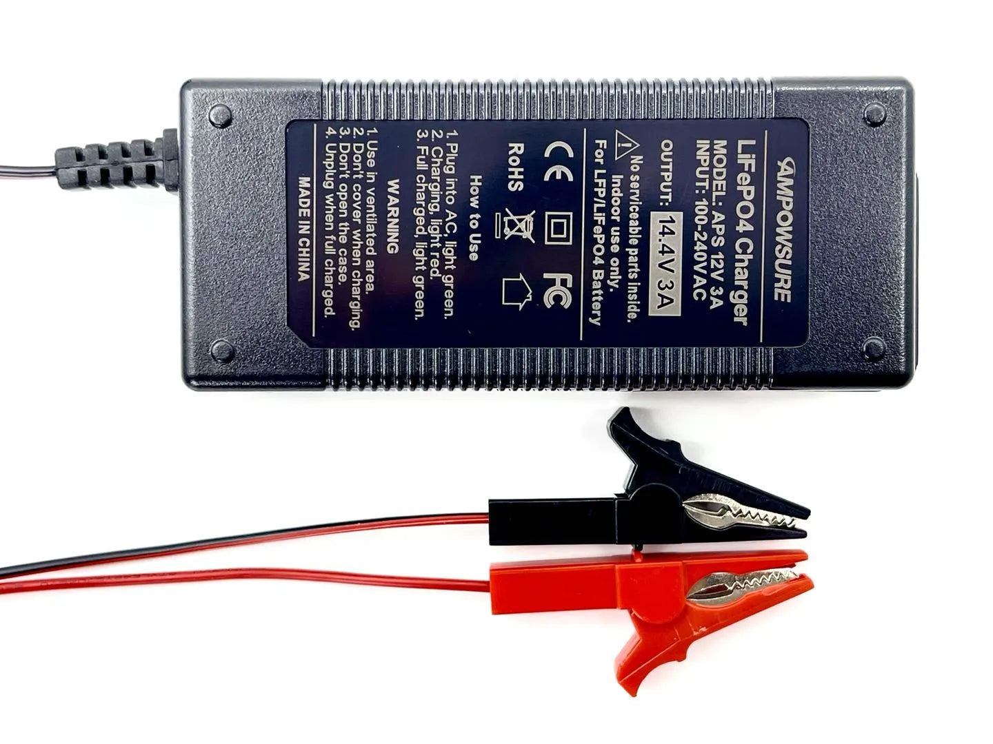 12V 3A Lithium Battery Charger (LiFeP04)