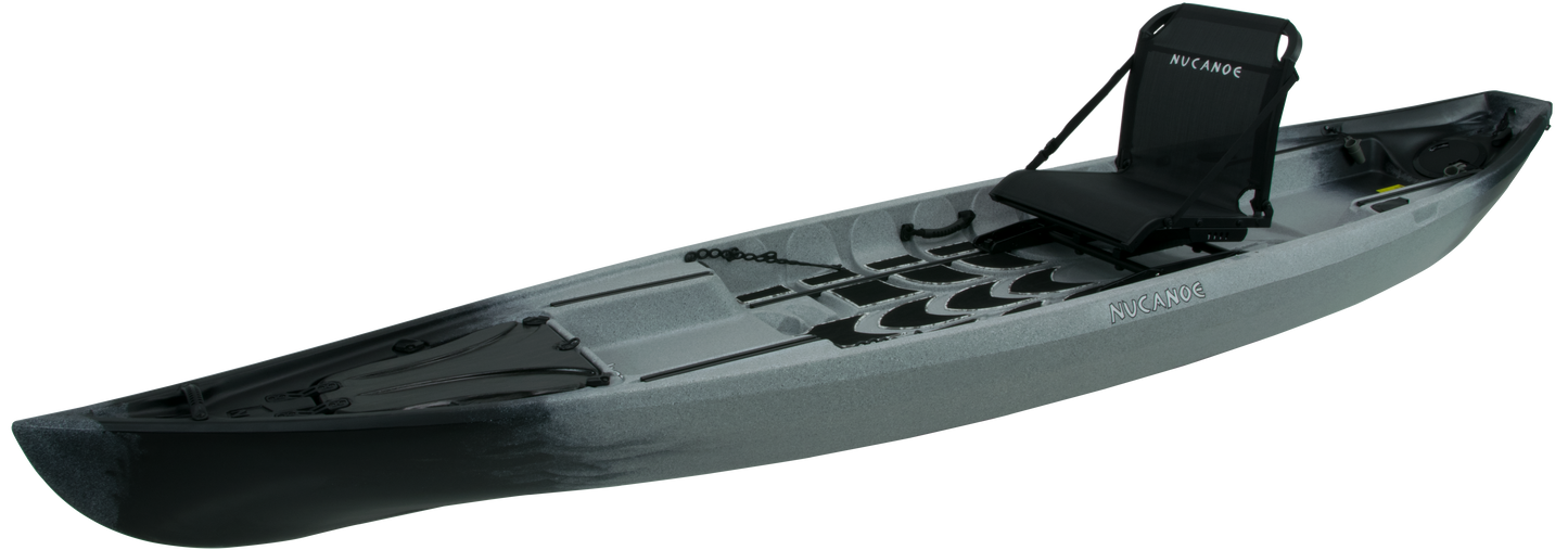 NuCanoe Pursuit 13.5' Fishing Kayak with FUSION Seat | TopLoad Aluminum Tracks
